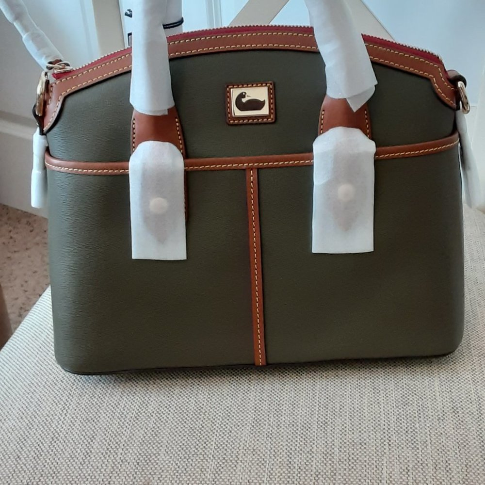Camden Saffiano Leather Domed Satchel